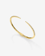 Lab Grown Diamond Claw Cuff Halfway Around Bangle - Image 6