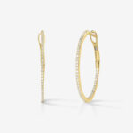 Lab Grown Diamond Hoops Huge Circle Earrings  14K Solid Gold