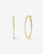 Lab Grown Diamond Hoops Huge Circle Earrings  14K Solid Gold