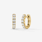 Petite Jumbo Lab Grown Diamond Huggies Earrings  14K Solid Gold