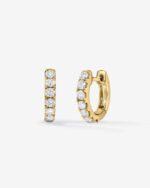 Petite Jumbo Lab Grown Diamond Huggies Earrings  14K Solid Gold