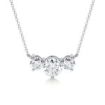 Susan Lab Grown Diamond Pendan 3 Stone Style Necklace