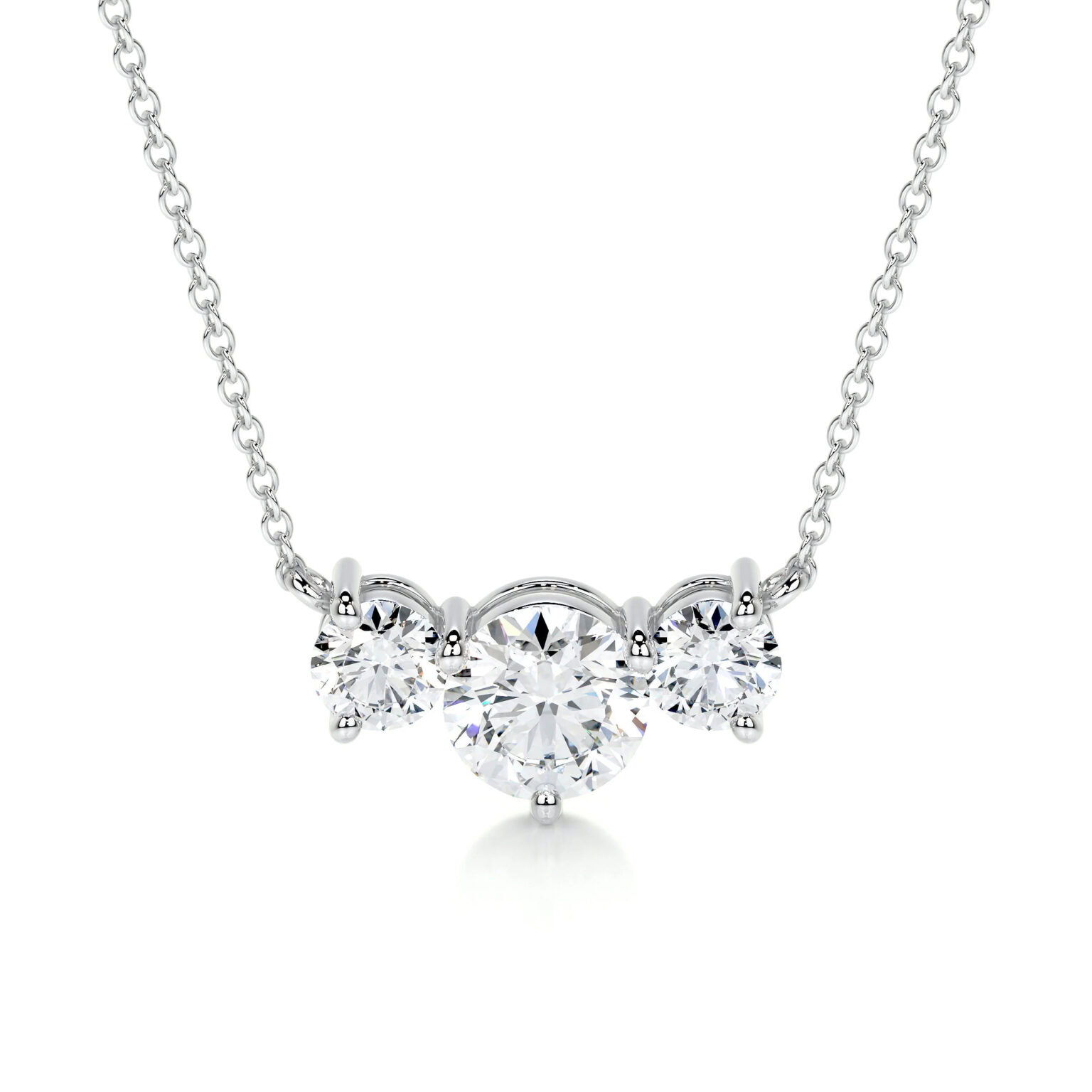 Susan Lab Grown Diamond Pendan 3 Stone Style Necklace - Image 1