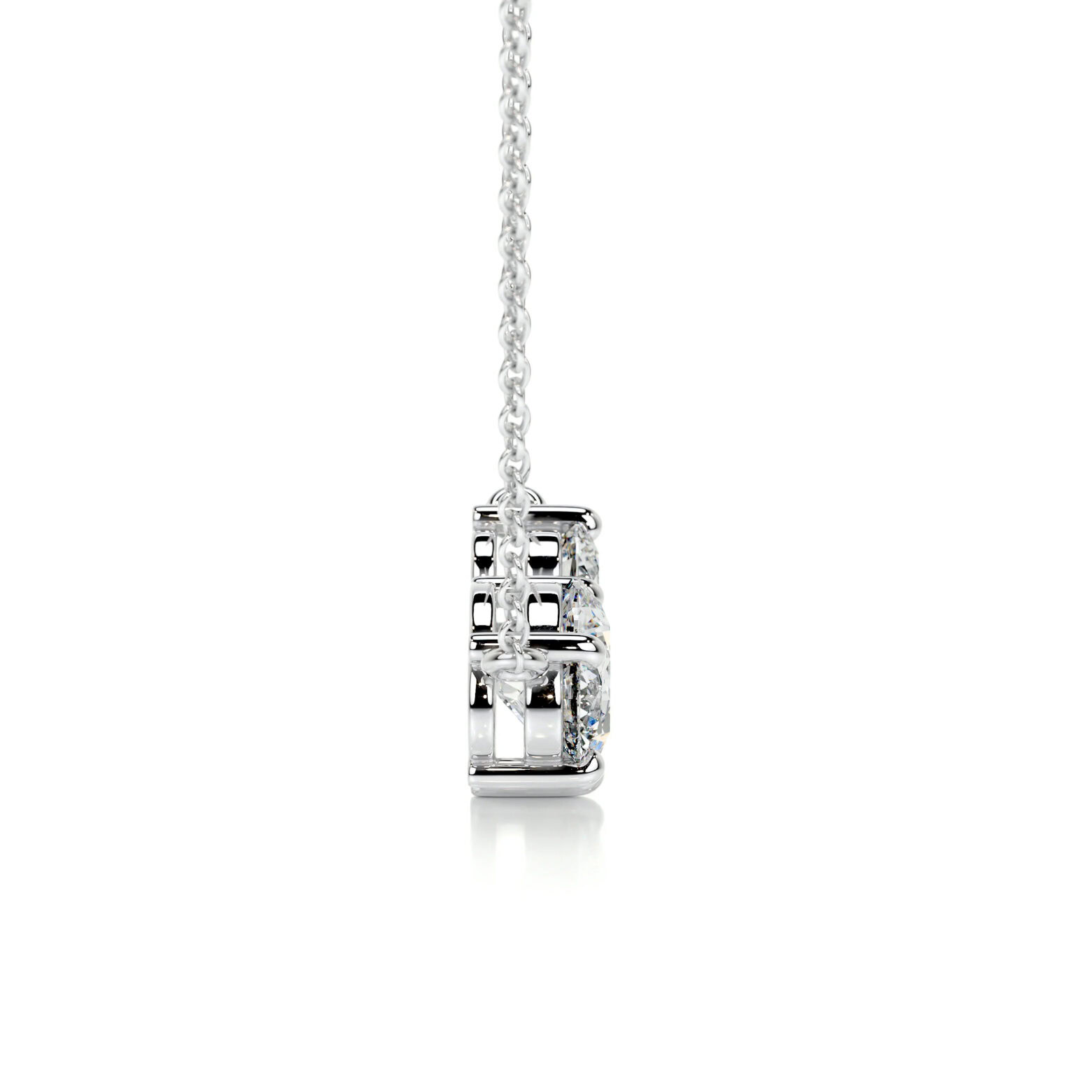 Susan Lab Grown Diamond Pendan 3 Stone Style Necklace - Image 8