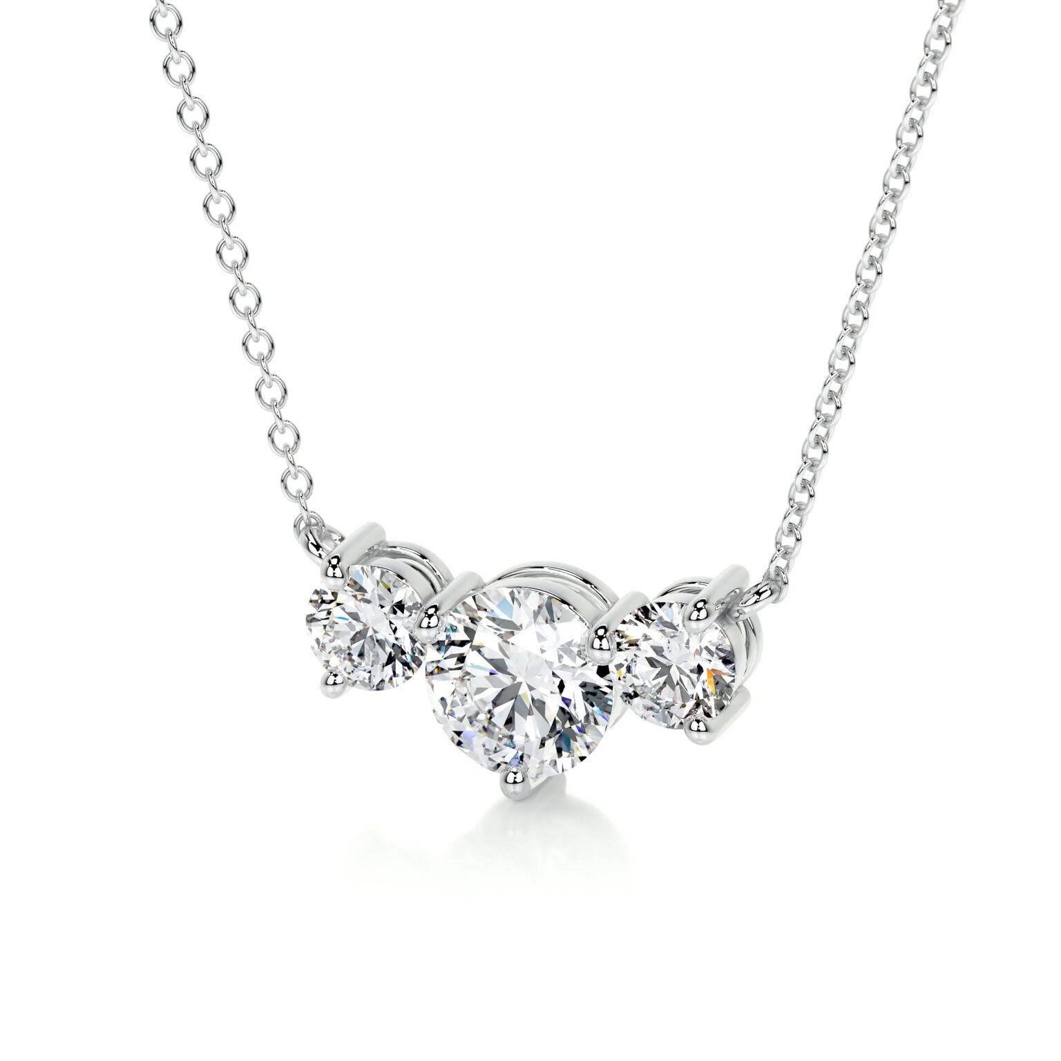 Susan Lab Grown Diamond Pendan 3 Stone Style Necklace - Image 6