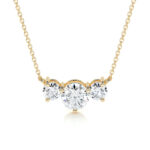 Susan Lab Grown Diamond Pendan 3 Stone Style Necklace - Image 4