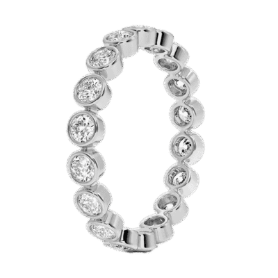 bubble tennis round cut bezel lab grown diamond eternity band stackable wedding ring2