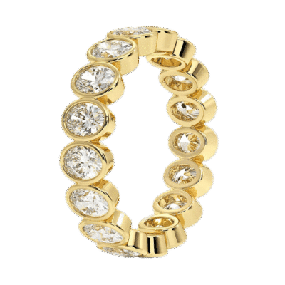 bubble tennis round cut bezel lab grown diamond eternity band stackable wedding ring3