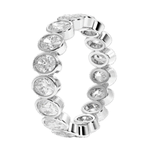 bubble tennis round cut bezel lab grown diamond eternity band stackable wedding ring4