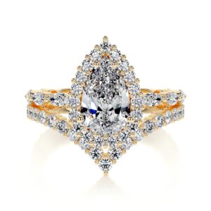 dawn lab grown diamond bridal set pear diamond engagement wedding ring set