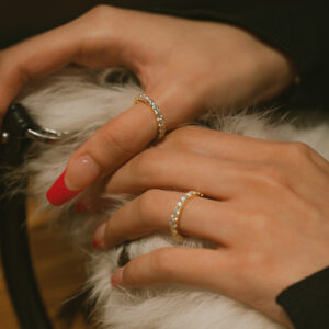 eternity round diamond thin band full pavé stackable daily wedding ring11