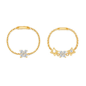 forsythia lab grown diamond ring 18k gold dainty fashion chain stackable ring 1