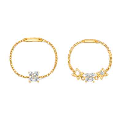 forsythia lab grown diamond ring 18k gold dainty fashion chain stackable ring 1