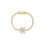 forsythia lab grown diamond ring 18k gold dainty fashion chain stackable ring