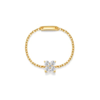 forsythia lab grown diamond ring 18k gold dainty fashion chain stackable ring