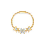 forsythia lab grown diamond ring 18k gold dainty fashion chain stackable ring