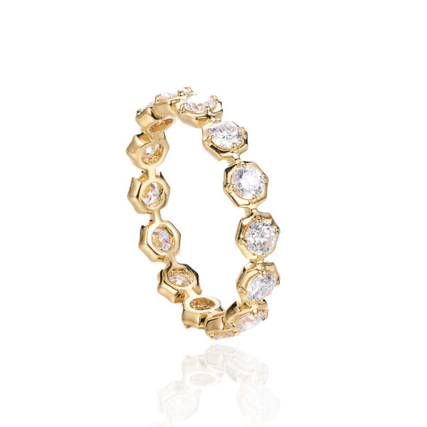 hexagon set lab grown diamond eternity ring2