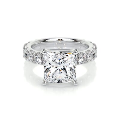 princess solitaire engagement ring classic 4 prong molly lab grown diamond ring