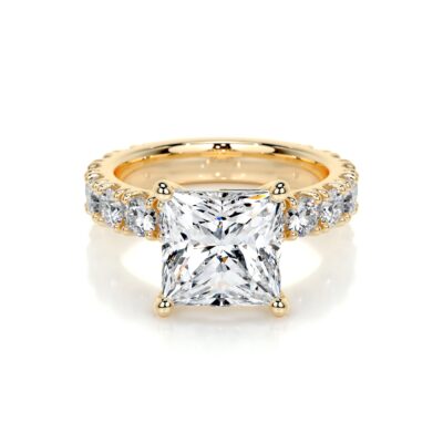 princess solitaire engagement ring classic 4 prong molly lab grown diamond ring