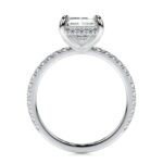 elongated radiant solitaire engagement ring classic 4 prong luna lab grown diamond ring