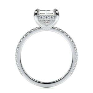 elongated radiant solitaire engagement ring classic 4 prong luna lab grown diamond ring