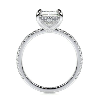 elongated radiant solitaire engagement ring classic 4 prong luna lab grown diamond ring