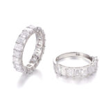 lab grown emerald cut eternity band full:half circle luxury wedding ring 1