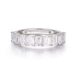 lab grown emerald cut eternity band full:half circle luxury wedding ring 3