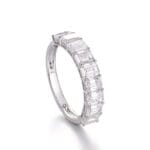 lab grown emerald cut eternity band full:half circle luxury wedding ring 4