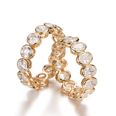 luxury bezel set lab grown diamond ring for wedding eternity band tennis bubble 1