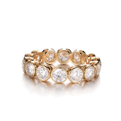 luxury bezel set lab grown diamond ring for wedding eternity band tennis bubble 2