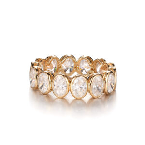 luxury bezel set lab grown diamond ring for wedding eternity band tennis bubble 3