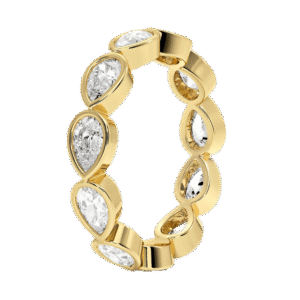 pear cut bezel lab grown diamond eternity band stackable wedding ring 1