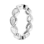 pear cut bezel lab grown diamond eternity band stackable wedding ring 2