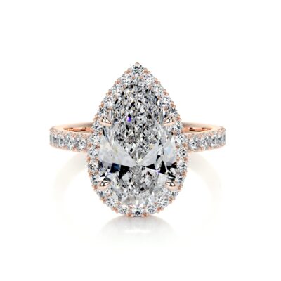 pear halo engagement ring classic 4 prong sophia lab grown diamond ring sightlycarat jewelry1