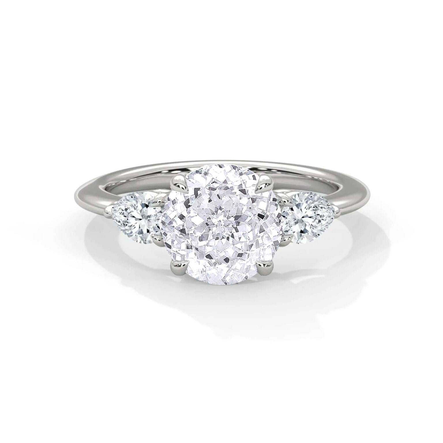 three stone nova diamond ring setting