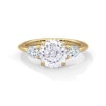 three stone nova diamond ring setting