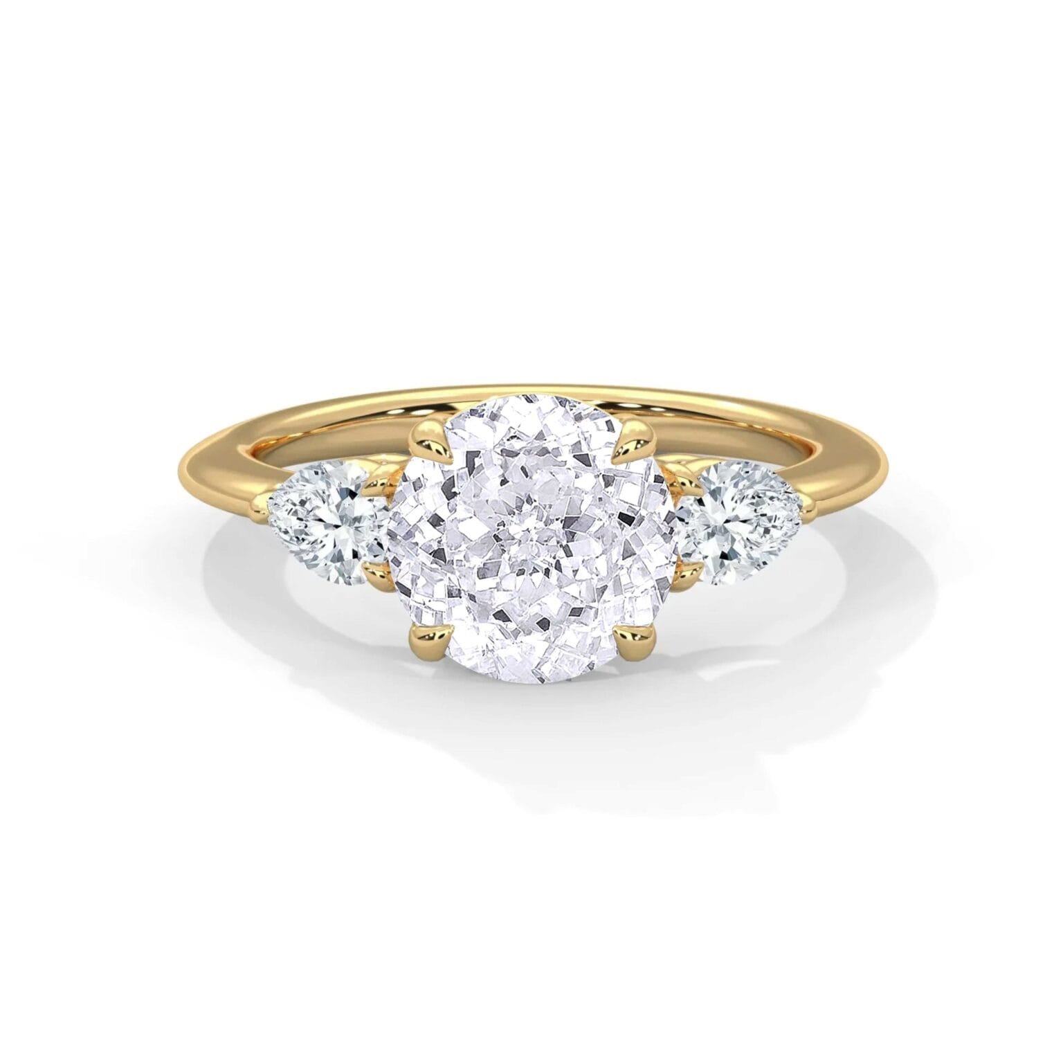 three stone nova diamond ring setting