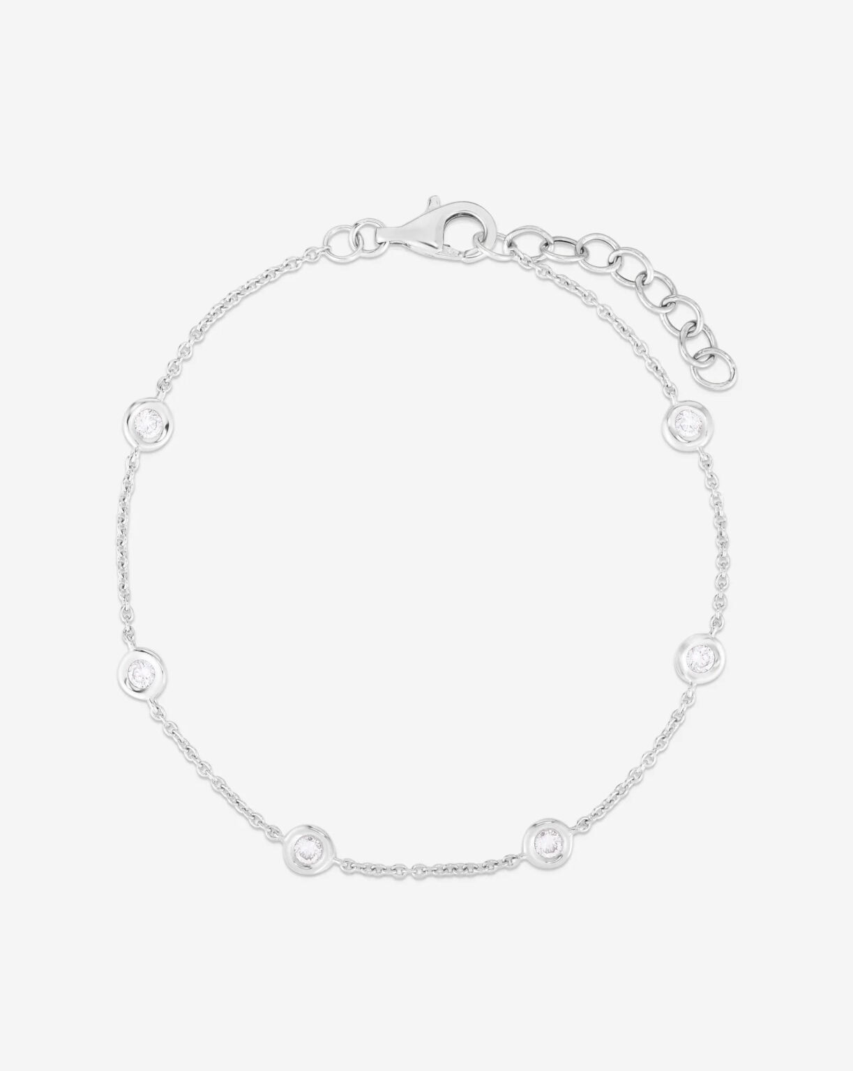 Large Lab Grown Diamond Bezel Station Bracelet - Image 1