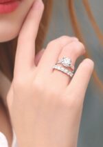 seven stone lab grown diamond eternity band gold stackable custom wedding band 1