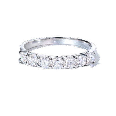 seven stone lab grown diamond eternity band gold stackable custom wedding band 6