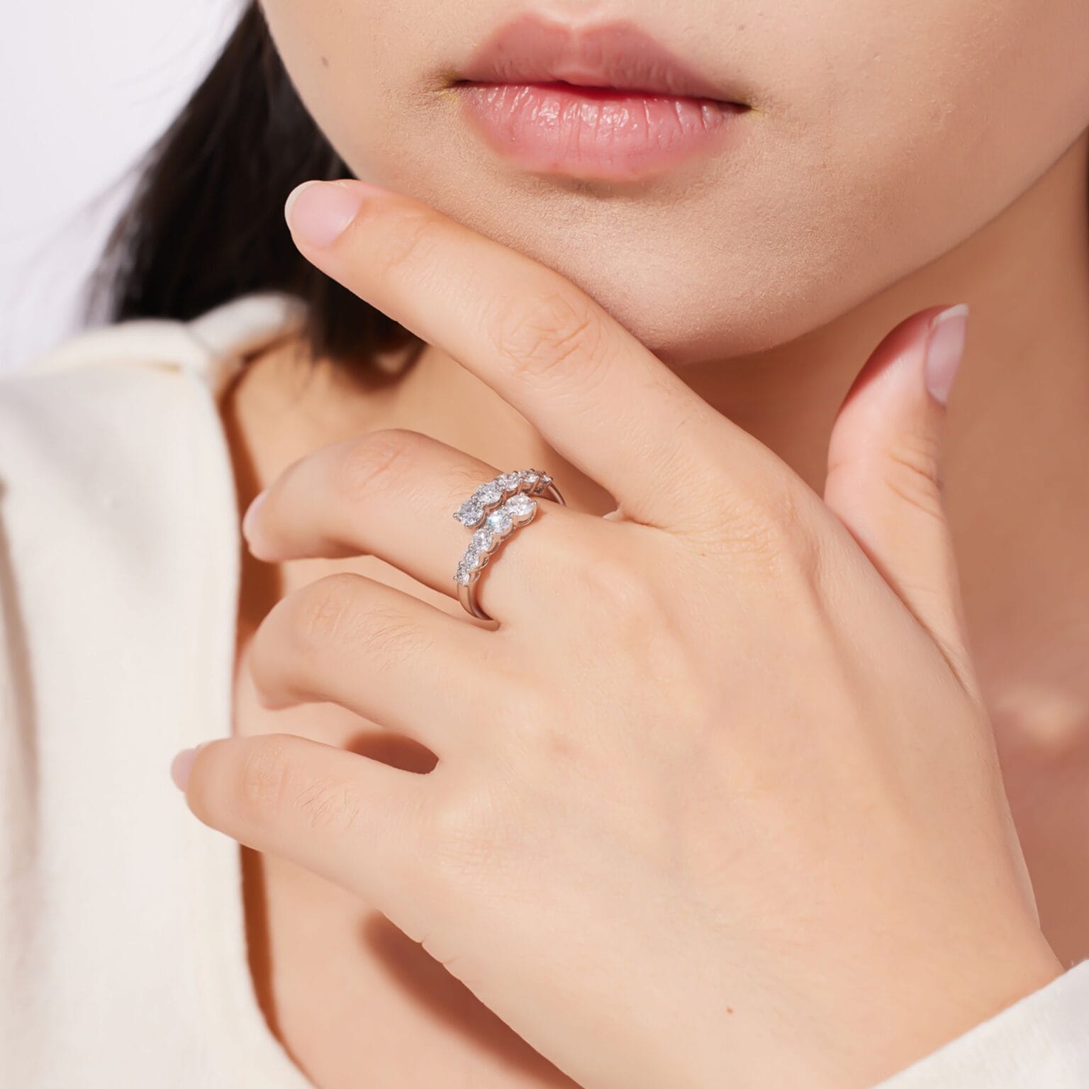 star orbit lab grown diamond open eternity band daily stackable ring 1