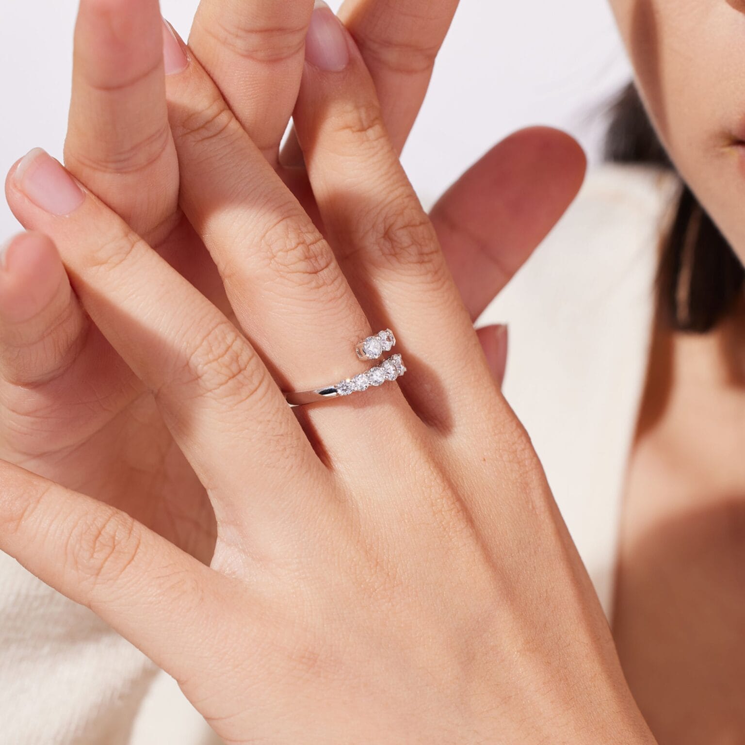 star orbit lab grown diamond open eternity band daily stackable ring 3