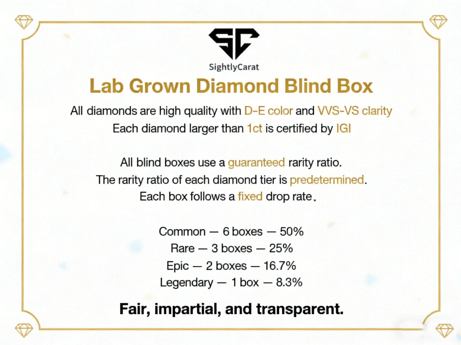 dbb wrs diamond blind box （at least 0.3ct diamond）jewelry mystery box