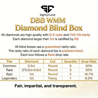 dbb wrs diamond blind box （at least 0.3ct diamond）jewelry mystery box