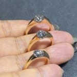 dancing diamond ring in 18k gold – minimal floating lab grown diamond solitaire