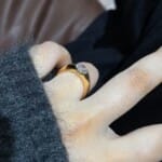 dancing diamond ring in 18k gold – minimal floating lab grown diamond solitaire