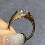 dancing diamond ring in 18k gold – minimal floating lab grown diamond solitaire