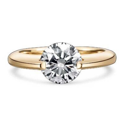 dancing diamond ring – minimal floating lab grown diamond solitaire