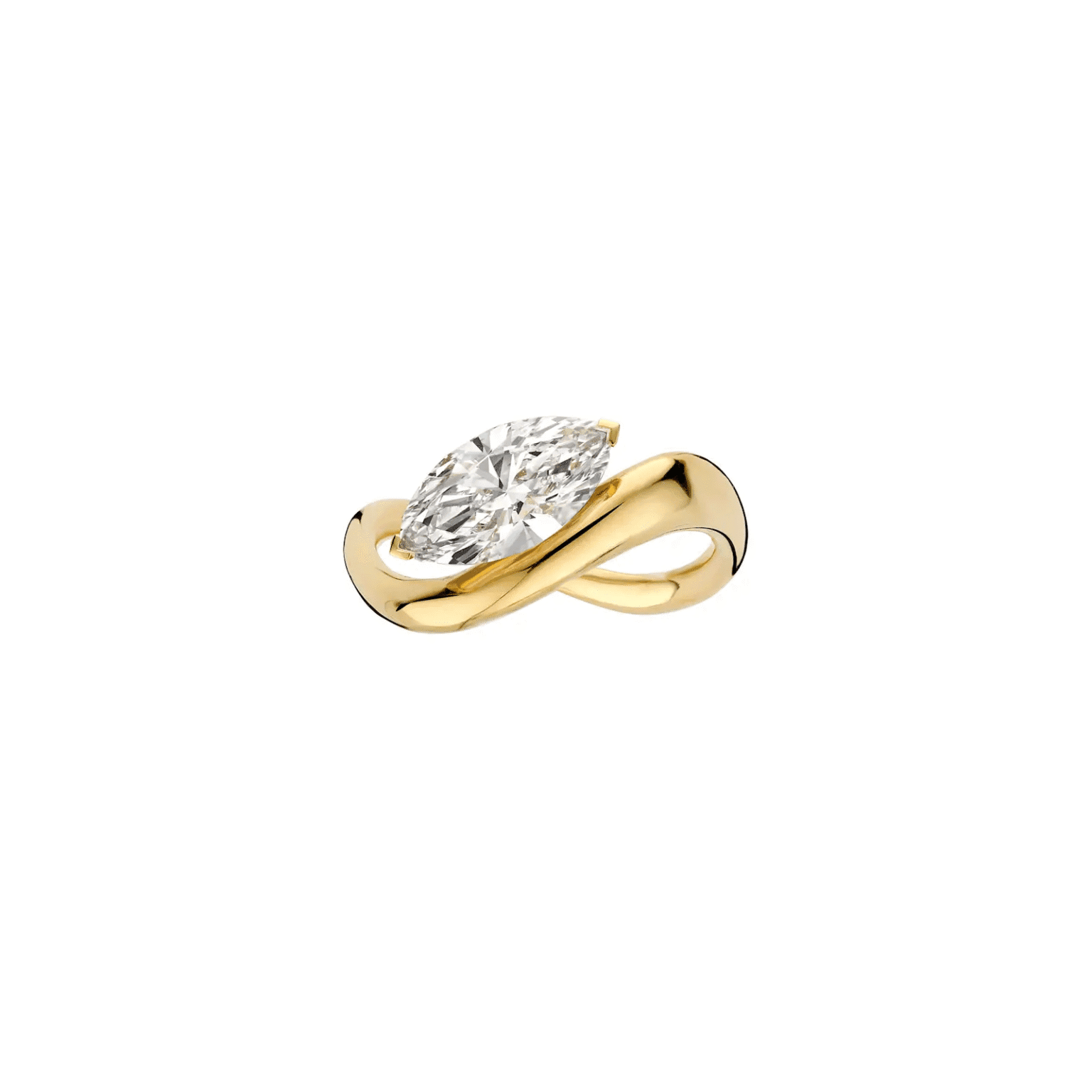 fluid marquise lab grown diamond ring in solid gold (1)